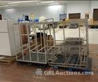 Lot: 14-3-6965: (1) Metal storage rack  metal rolling rack 