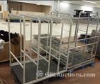 Lot: 14-3-6965: (1) Metal storage rack  metal rolling rack 