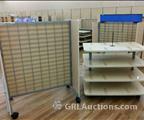 Lot: 14-2-7631: (2) 4 Tier Garment Display  Table(s) (8) Gondola "H" Rack(s) 48"  