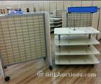 Lot: 14-2-7632: (6) 4 Tier Garment Display  Table(s) (3) Gondola "H" Rack(s) 48"  