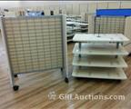 Lot: 14-2-7640: (6) 4 Tier Garment Display  Table(s) (1) Gondola "H" Rack(s) 48"  