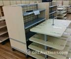 Lot: 14-2-7641: (2) 4 Tier Garment Display  Table(s) (6) Gondola "H" Rack(s) 48"  
