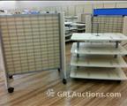 Lot: 14-2-7729: (2) 4 Tier Garment Display  Table(s) (11) Gondola "H" Rack(s) 48"  