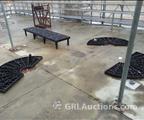 Lot: 13-2-282: (20) Resin Tables 24" X 96"  (1) Resin Tables 24" X 48"  (3) Resin Tables Half Round  (70) 12" Resin table  leg 