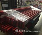 Lot: 15-3-5783: (17) Ridge-U-Rak Cross Beams 90”  (19) Tear Drop Cross Beams 96”  (13) Ridge-U-Rak Cross Beams 102”  (67) Wire Decking Mixed lot 