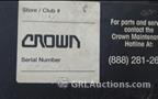 Lot: 15-3-6722: (1) Crown PR 3020-60 Electric Ride On Pallet Jack 